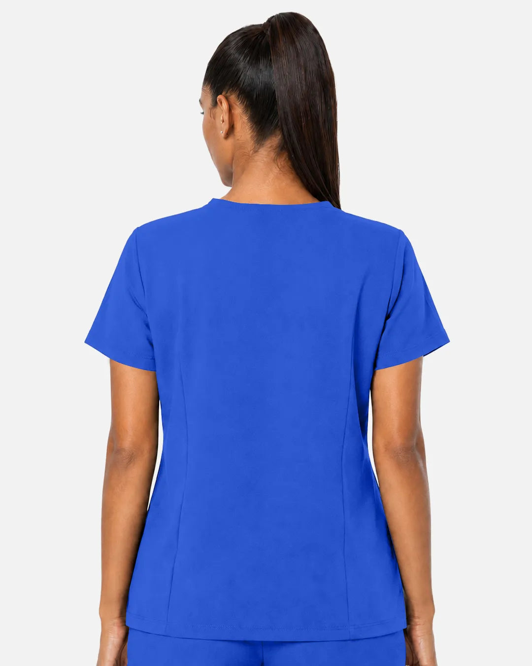 Royal Blue Eipnare Women's Woven V-Neck Scrub Top - Stretch Medical Scrubs for Women