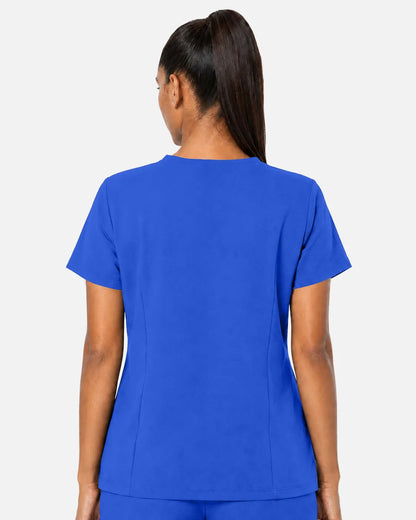 Royal Blue Eipnare Women's Woven V-Neck Scrub Top - Stretch Medical Scrubs for Women