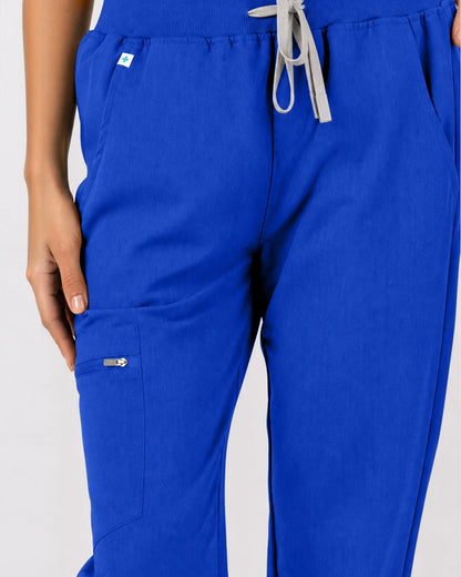 Royal Blue Eipnare Women's 3-Pocket V-Neck Jogger Scrub Set - Stretch Medical Scrubs for Women