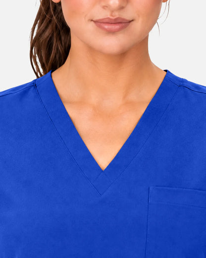 Royal Blue Eipnare Women's 3-Pocket V-Neck Scrub Top - Stretch Medical Scrubs for Women
