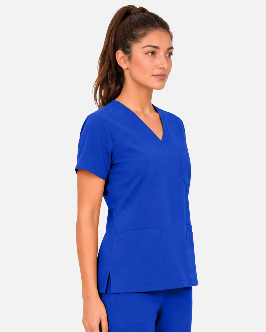 Royal Blue Eipnare Women's 3-Pocket V-Neck Scrub Top - Stretch Medical Scrubs for Women