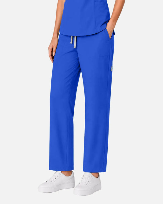 Royal Blue Eipnare Women's Split V-Neck Tapered Scrub Set - Stretch Medical Scrubs for Women