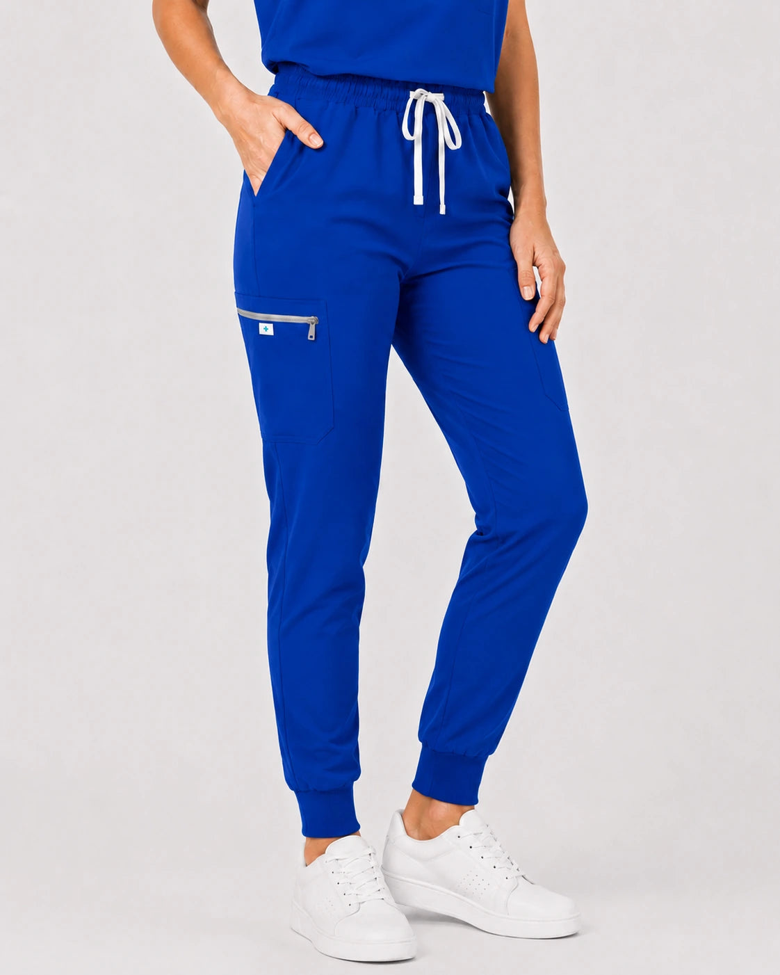 Royal Blue Eipnare Women's 8-Pocket V-Neck Jogger Scrub Set - Stretch Medical Scrubs for Women