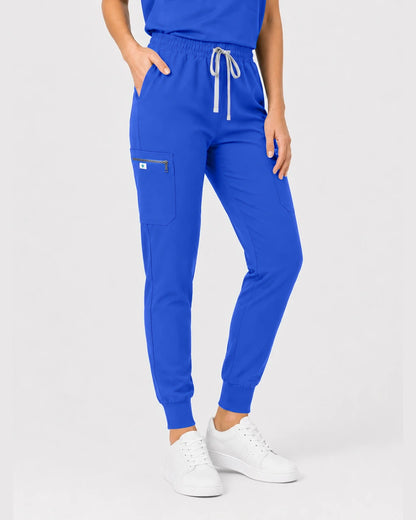 Royal Blue Eipnare Women's Henley Sleeveless Jogger Scrub Set - Stretch Medical Scrubs for Women