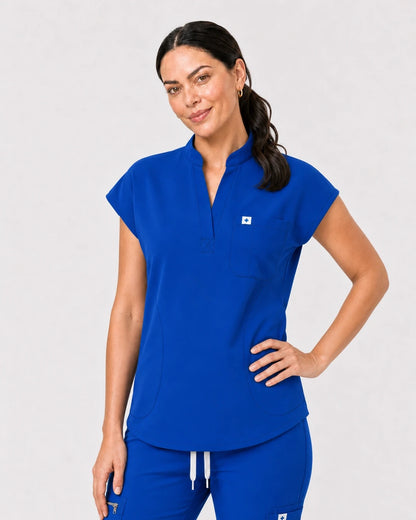 Royal Blue Eipnare Women's 8-Pocket V-Neck Jogger Scrub Set - Stretch Medical Scrubs for Women