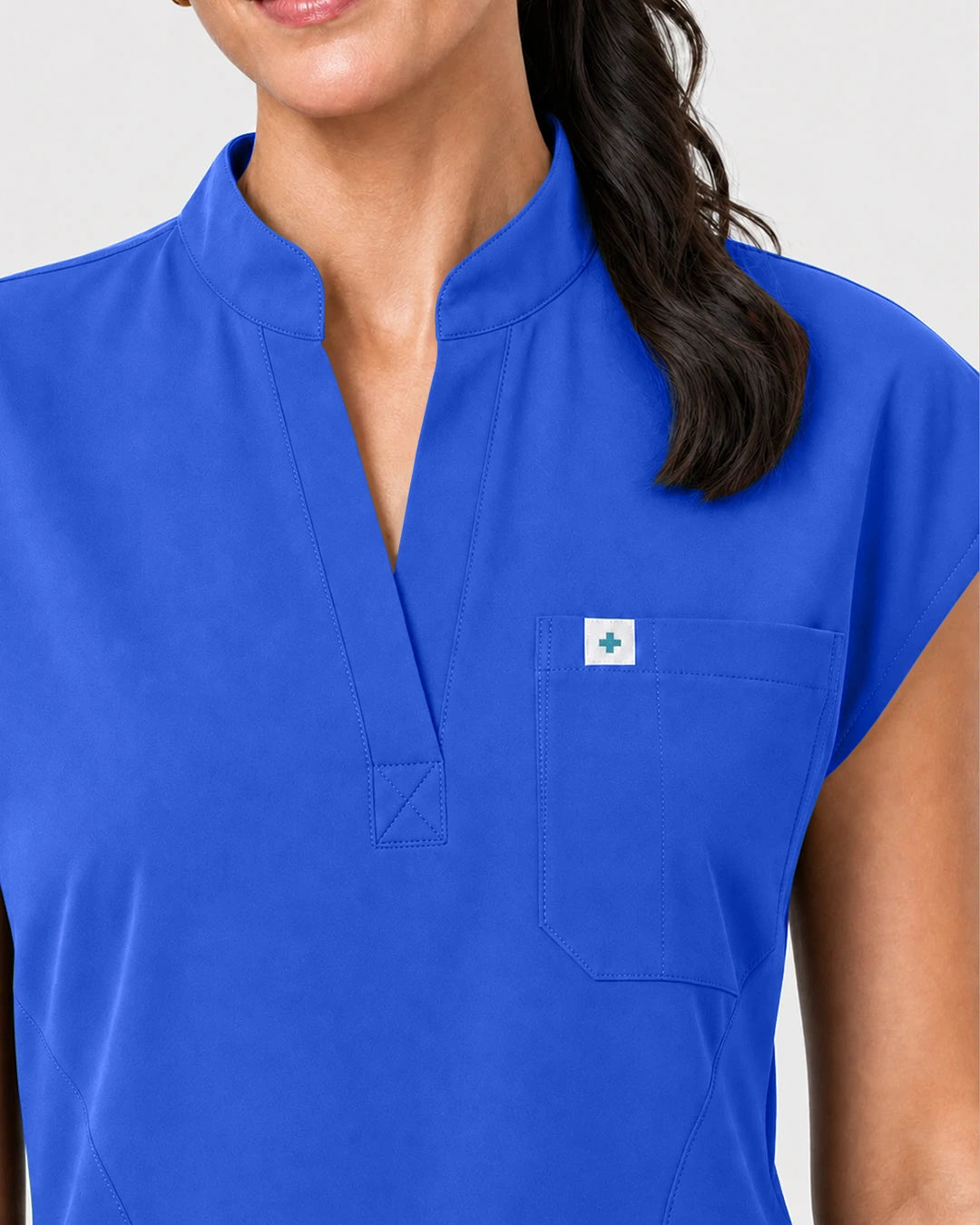 Royal Blue Eipnare Women's Henley Sleeveless Jogger Scrub Set - Stretch Medical Scrubs for Women