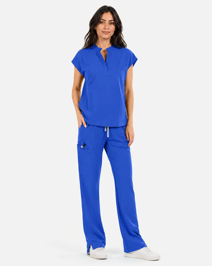Royal Blue Eipnare Women's Sleeveless Mandarin Collar Scrub Top - Stretch Medical Scrubs for Women