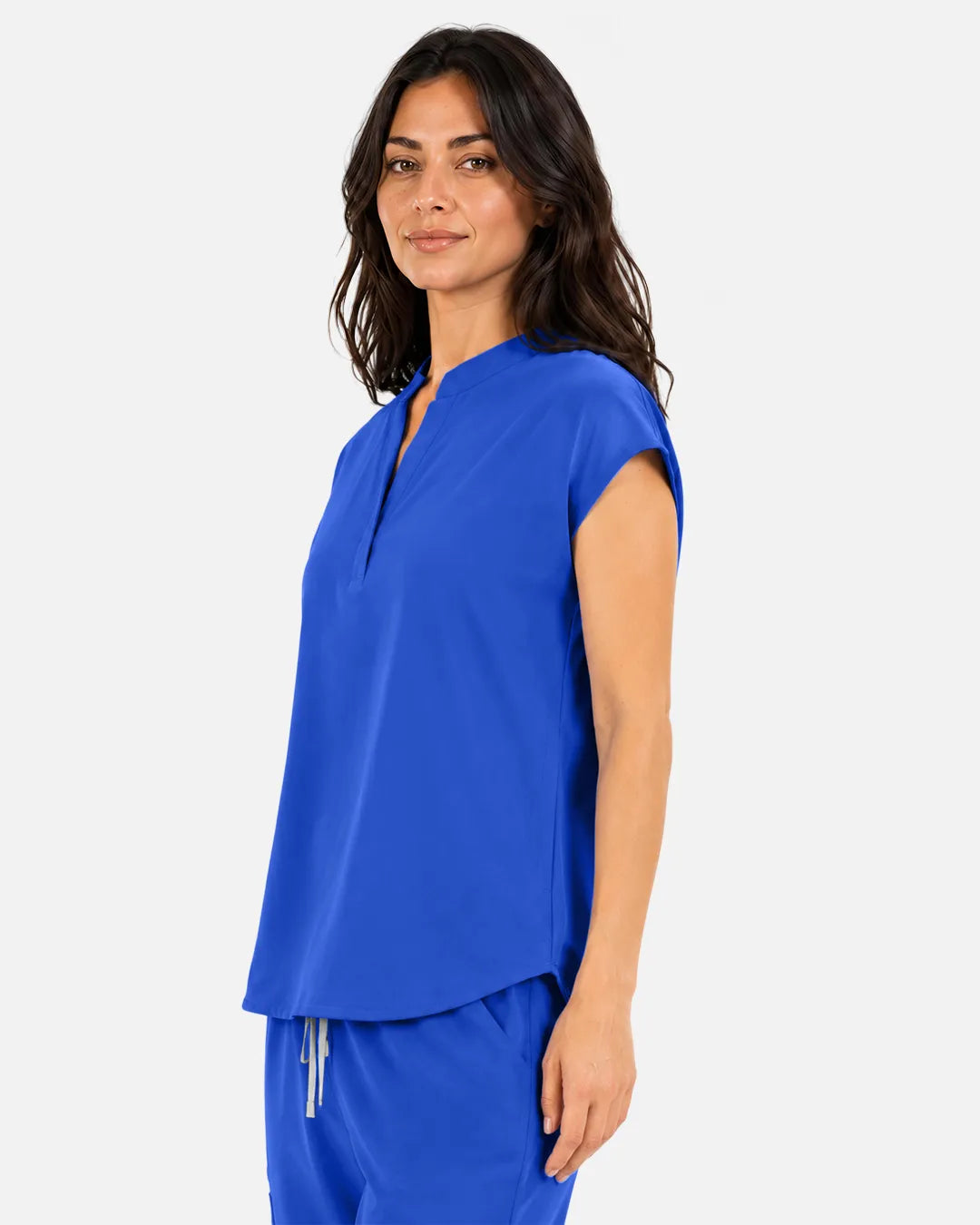 Royal Blue Eipnare Women's Sleeveless Mandarin Collar Scrub Top - Stretch Medical Scrubs for Women