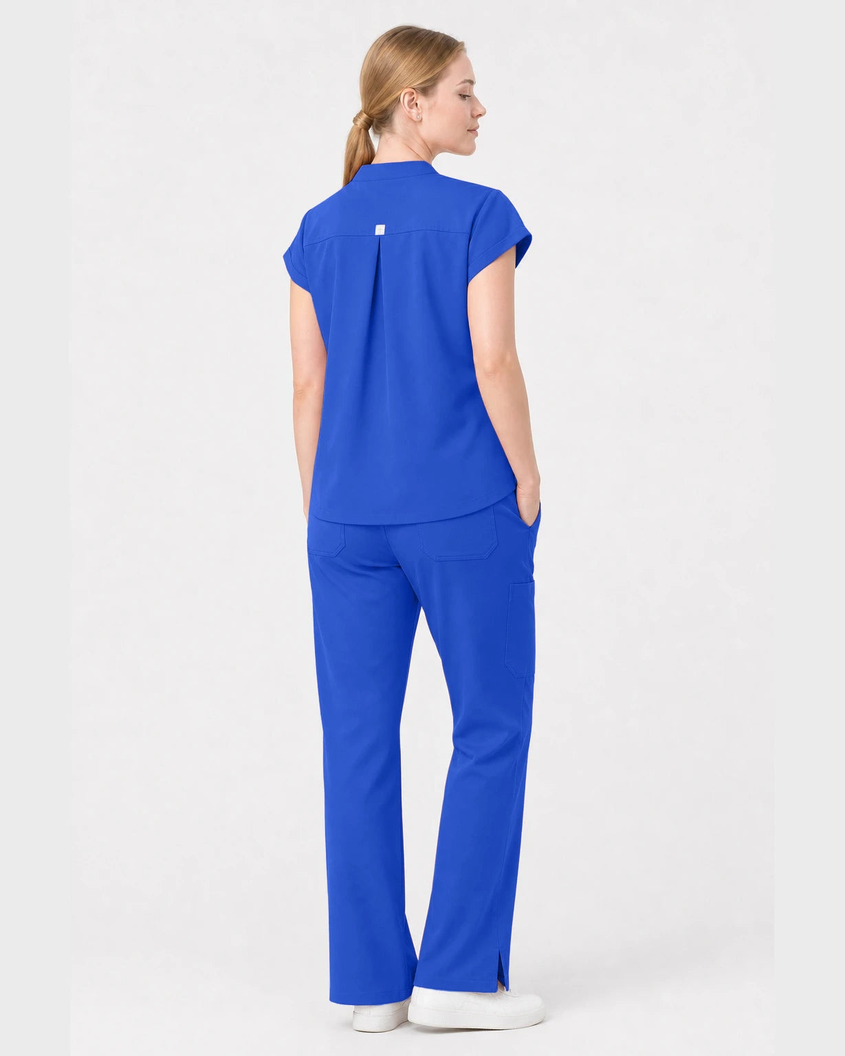 Royal Blue Eipnare Women's Henley Sleeveless Straight-Leg Scrub Set - Stretch Medical Scrubs for Women