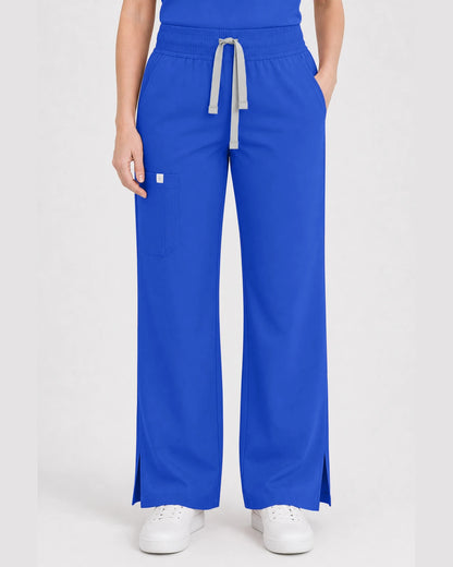 Royal Blue Eipnare Women's Henley Sleeveless Straight-Leg Scrub Set - Stretch Medical Scrubs for Women