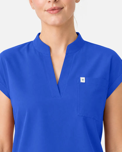 Royal Blue Eipnare Women's Henley Sleeveless Straight-Leg Scrub Set - Stretch Medical Scrubs for Women