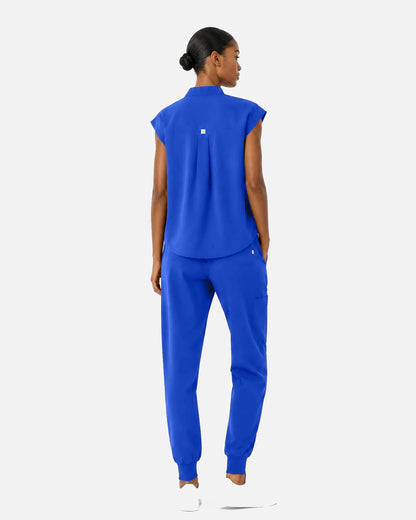 Royal Blue – Eipnare Women's Sleeveless Mandarin Collar Jogger Uniform Set – product image 03