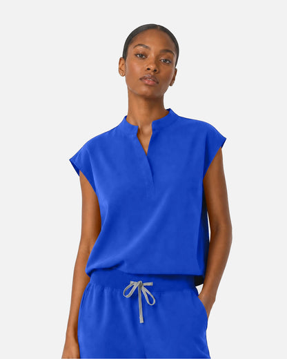 Royal Blue – Eipnare Women's Sleeveless Mandarin Collar Jogger Uniform Set – product image 04