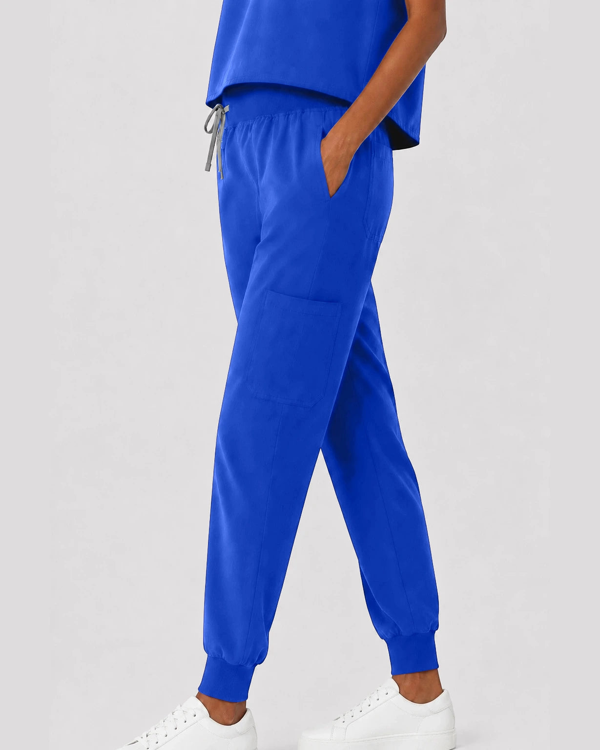 Royal Blue Eipnare Women's Sleeveless Mandarin Collar Jogger Scrub Set - Stretch Medical Scrubs for Women