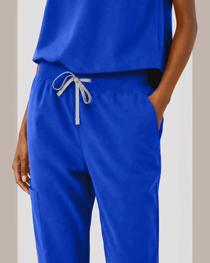 Royal Blue Eipnare Women's Sleeveless Mandarin Collar Jogger Scrub Set - Stretch Medical Scrubs for Women