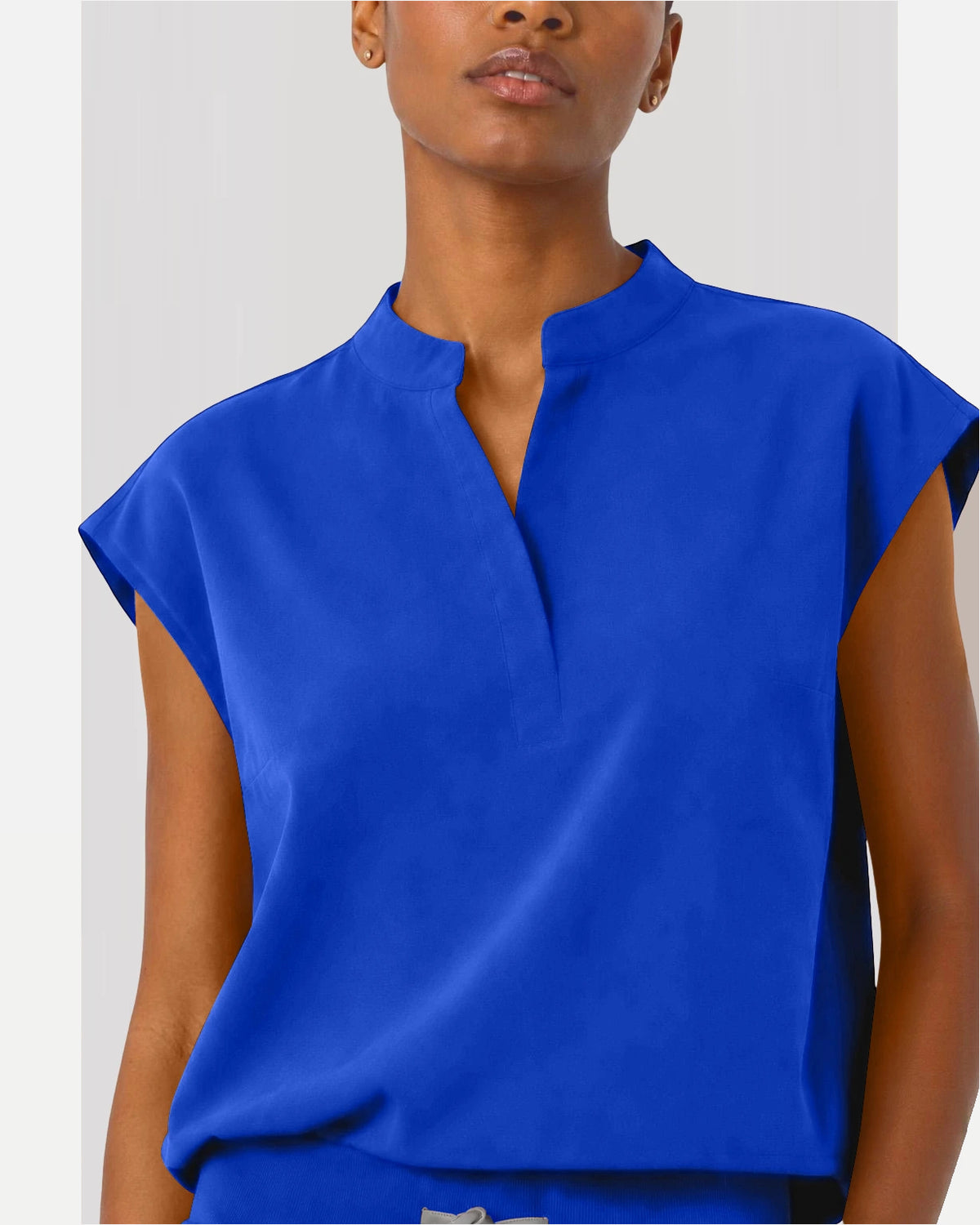 Royal Blue – Eipnare Women's Sleeveless Mandarin Collar Jogger Uniform Set – product image 08