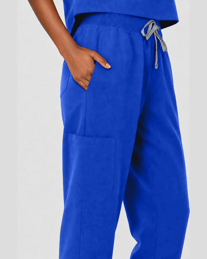 Royal Blue Eipnare Women's Sleeveless Mandarin Collar Jogger Scrub Set - Stretch Medical Scrubs for Women