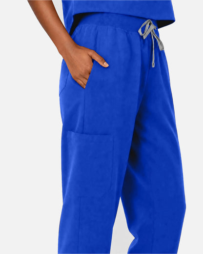 Royal Blue – Eipnare Women's Sleeveless Mandarin Collar Jogger Uniform Set – product image 09