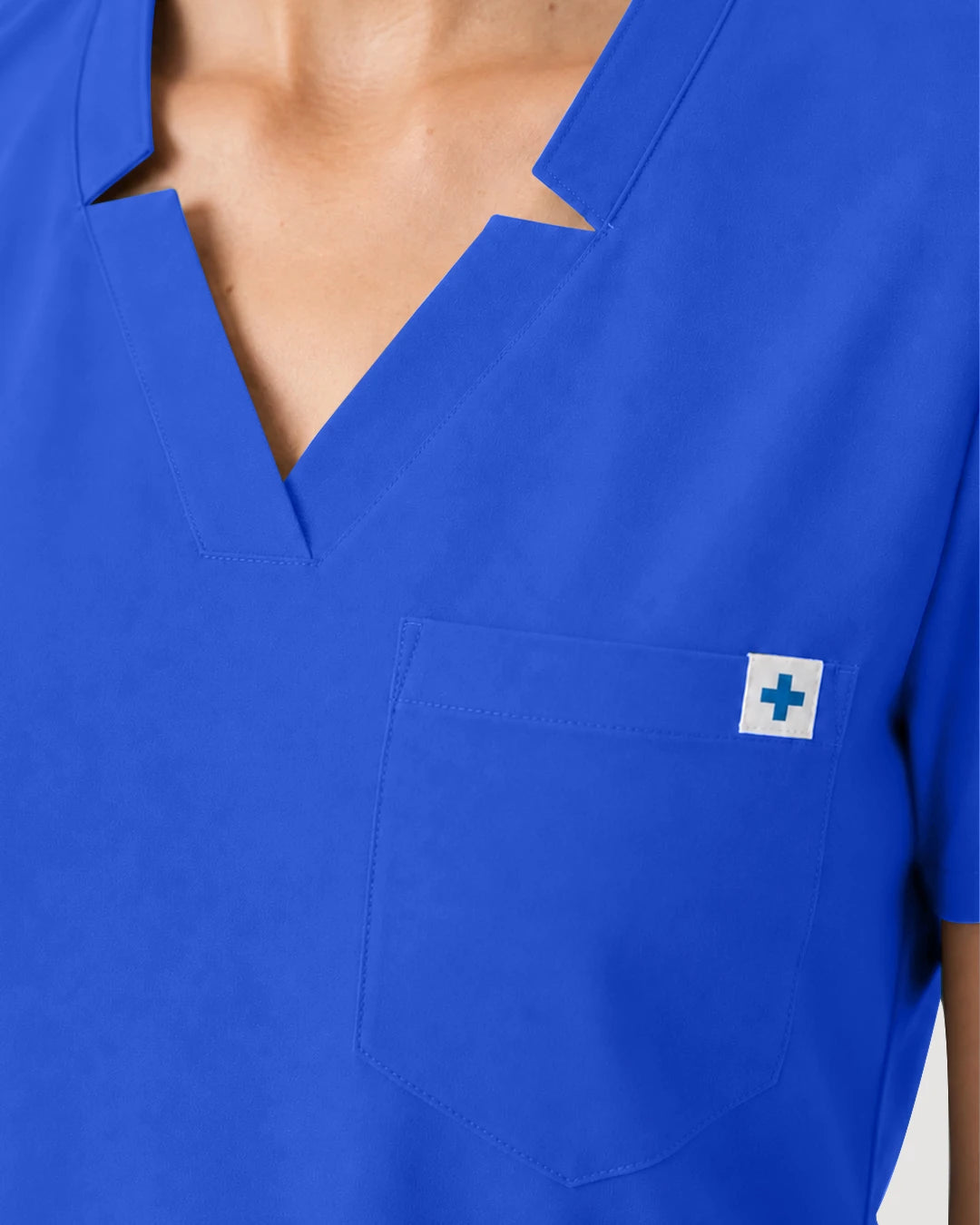 Royal Blue Eipnare Women's Notch V-Neck Cargo Jogger Scrub Set - Stretch Medical Scrubs for Women