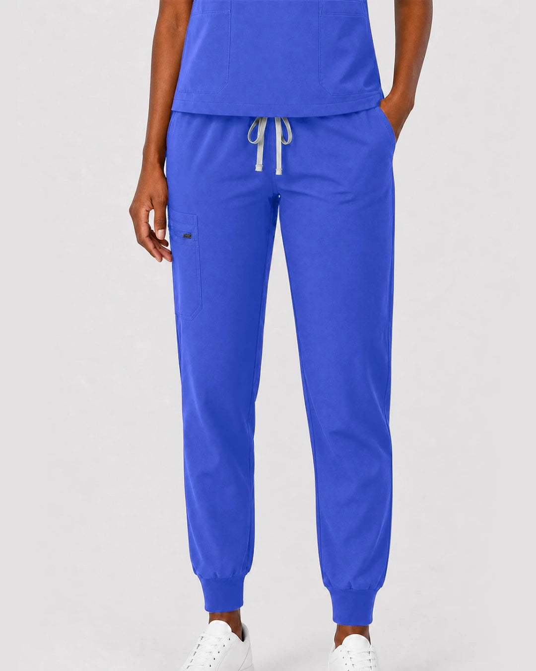 Royal Blue Eipnare Women's Split V-Neck Cargo Jogger Scrub Set - Stretch Medical Scrubs for Women