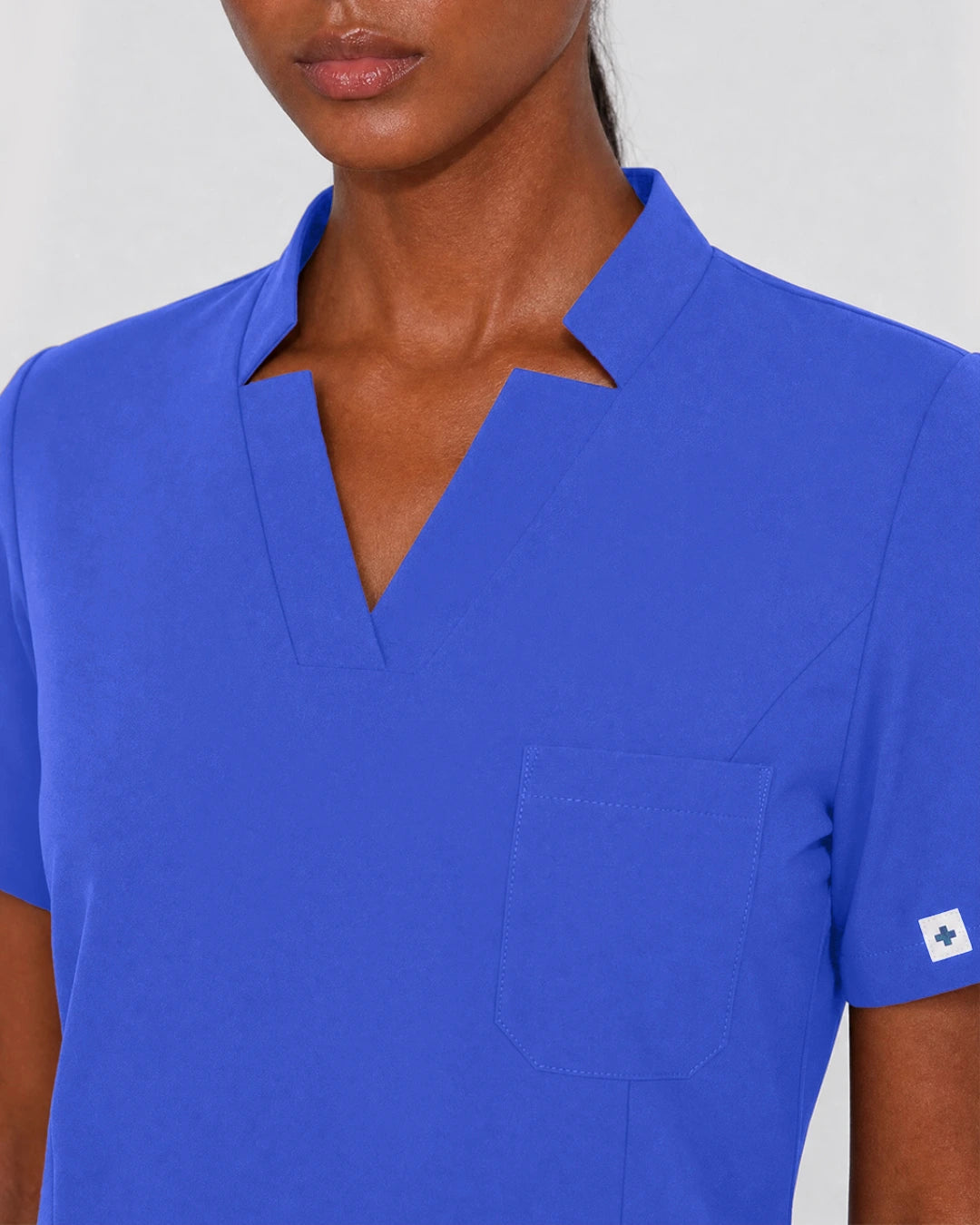 Royal Blue Eipnare Women's Split V-Neck Cargo Jogger Scrub Set - Stretch Medical Scrubs for Women