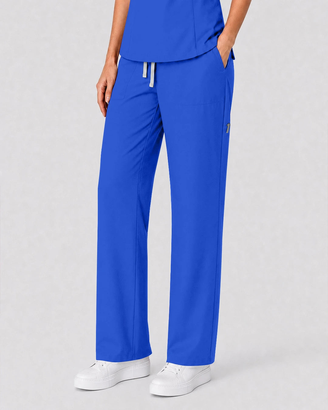 Royal Blue Eipnare Women's Split V-Neck Tapered Scrub Set - Stretch Medical Scrubs for Women