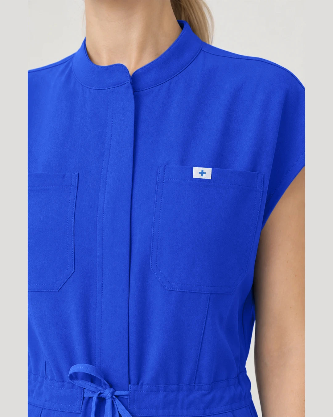 Royal Blue Eipnare Women's Zip-Front Sleeveless Scrub Jumpsuit - Stretch Medical Scrubs for Women