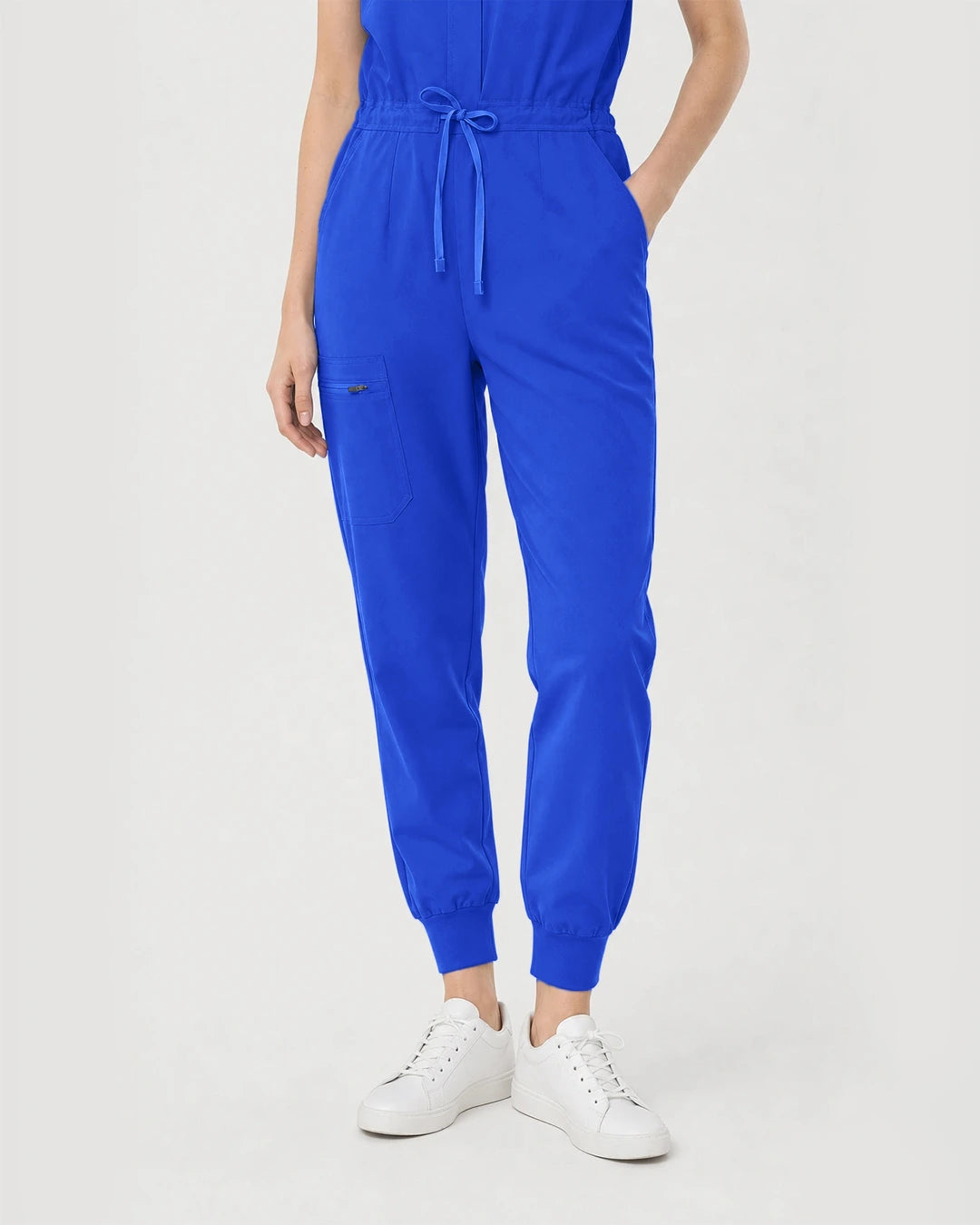 Royal Blue Eipnare Women's Zip-Front Sleeveless Scrub Jumpsuit - Stretch Medical Scrubs for Women