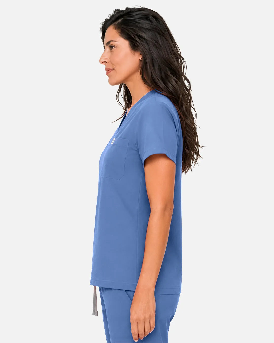 Ceil Blue Eipnare Women's Classic V-Neck Scrub Top - Stretch Medical Scrubs for Women