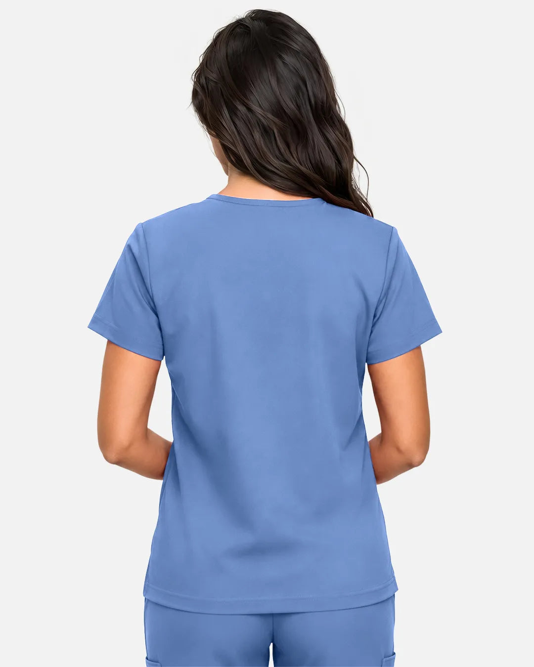 Ceil Blue Eipnare Women's Classic V-Neck Scrub Top - Stretch Medical Scrubs for Women