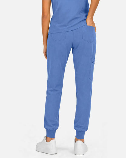 Ceil Blue Eipnare Women's Multi-Pocket Jogger Scrub Pants - Stretch Medical Scrubs for Women