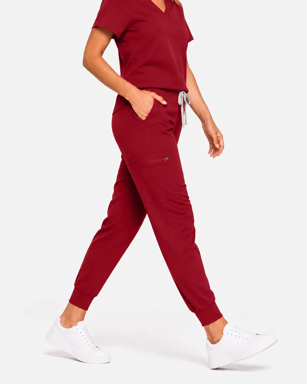 Wine Red Eipnare Women's Classic Jogger Scrub Pants - Stretch Medical Scrubs for Women
