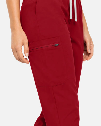 Wine Red Eipnare Women's Classic Jogger Scrub Pants - Stretch Medical Scrubs for Women