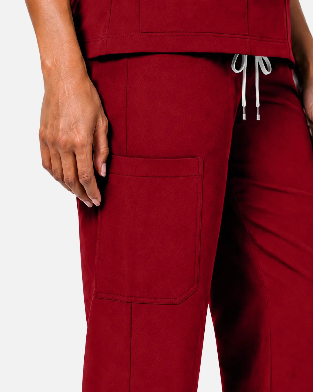 Wine Red Eipnare Women's Woven Straight-Leg Scrub Pants - Stretch Medical Scrubs for Women