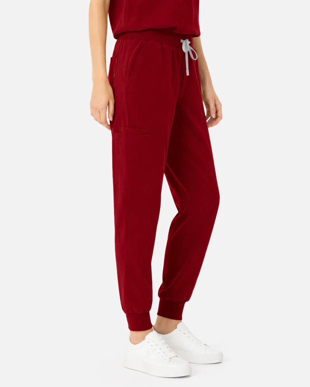 Wine Red Eipnare Women's Tapered Jogger Scrub Pants - Stretch Medical Scrubs for Women