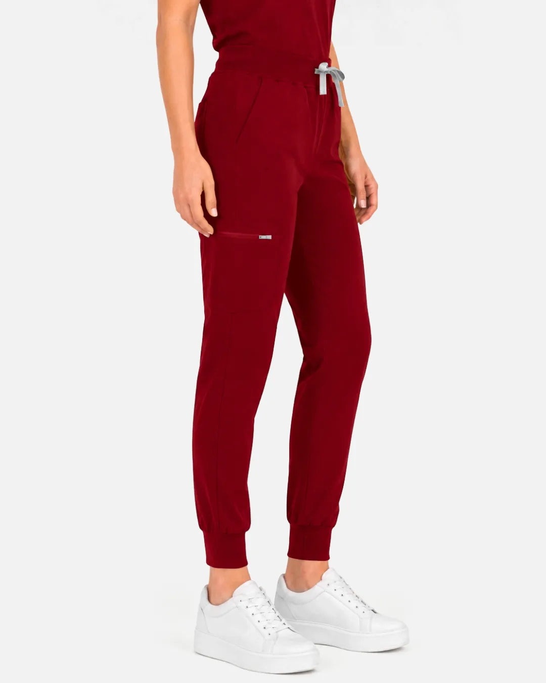 Wine Red Eipnare Women's Multi-Pocket Jogger Scrub Pants - Stretch Medical Scrubs for Women