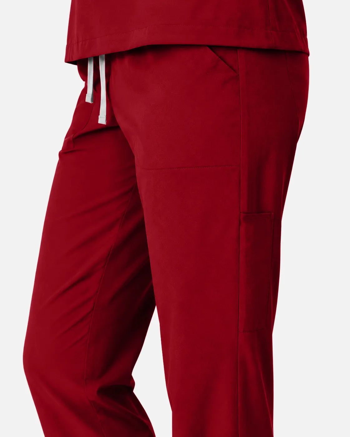 Wine Red Eipnare Women's Slim Fit Tapered Cargo Scrub Pants - Stretch Medical Scrubs for Women