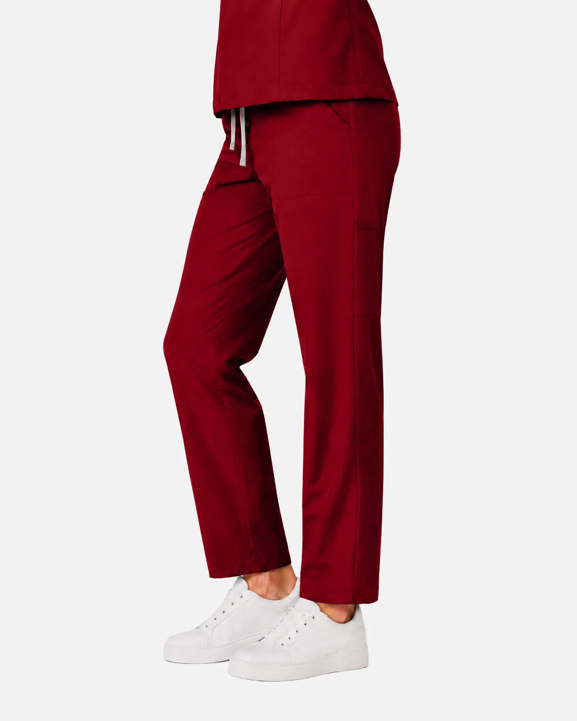 Wine Red Eipnare Women's Slim Fit Tapered Cargo Scrub Pants - Stretch Medical Scrubs for Women