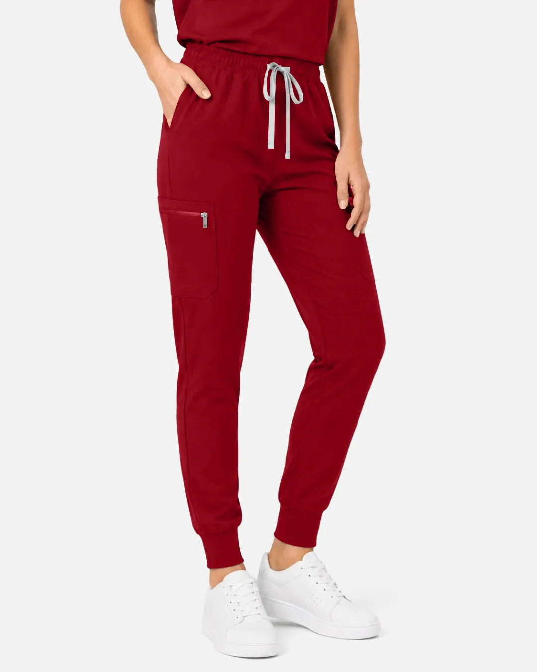 Wine Red Eipnare Women's Cargo Jogger Scrub Pants - Stretch Medical Scrubs for Women