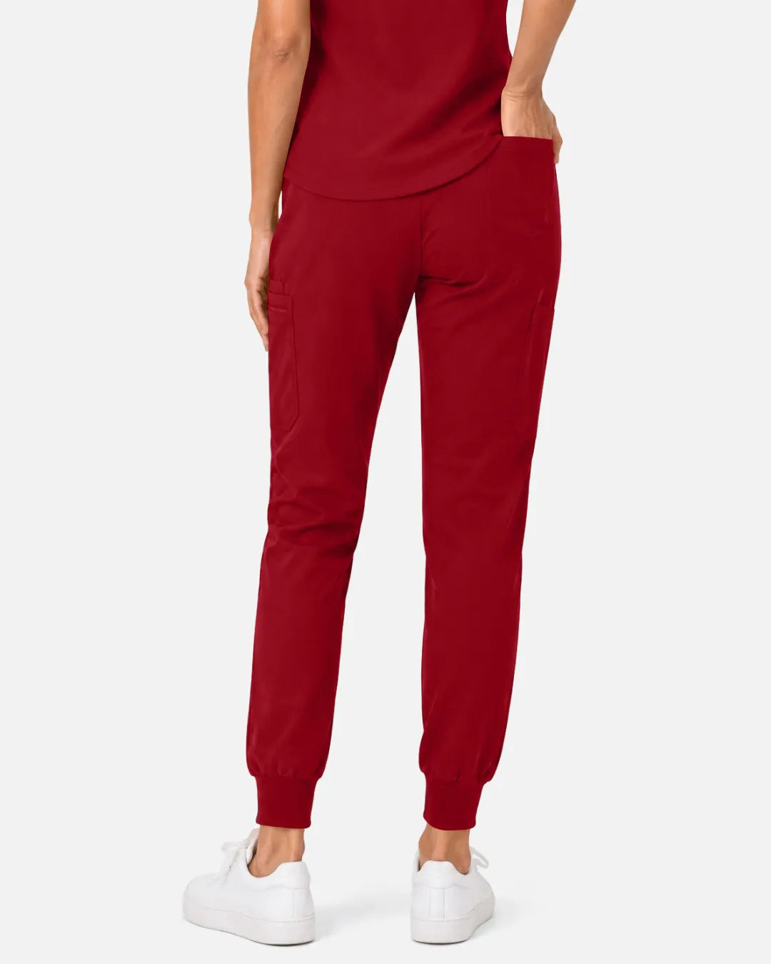 Wine Red Eipnare Women's Cargo Jogger Scrub Pants - Stretch Medical Scrubs for Women